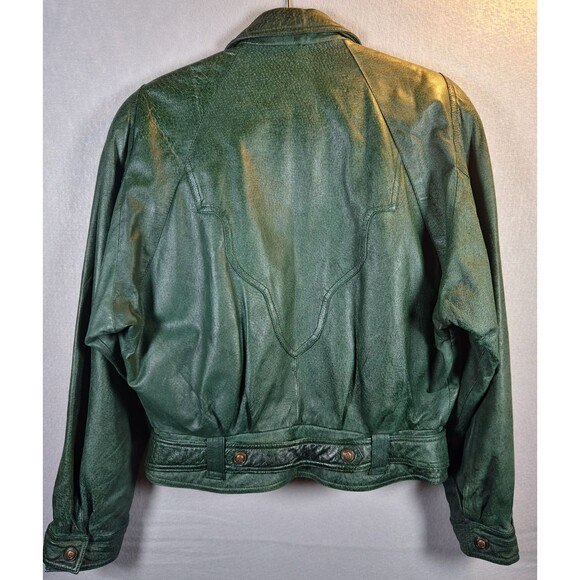 Vintage Wilson’s Leather Green Leather Jacket w/ Thinsulate Womens Small 80s 90s - Picture 4 of 12